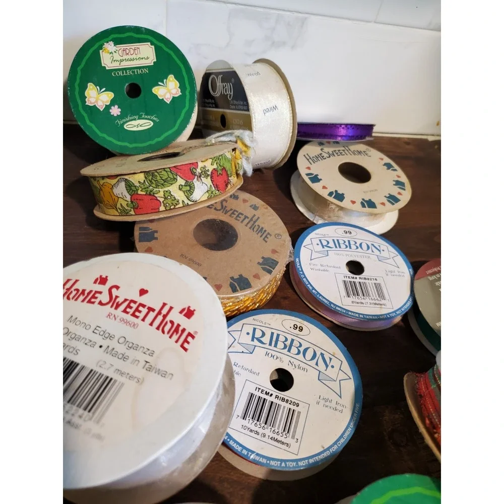 Lot Of 17 Vintage Ribbon By  Home Sweet Home And Other Floral Lace Etc Colors